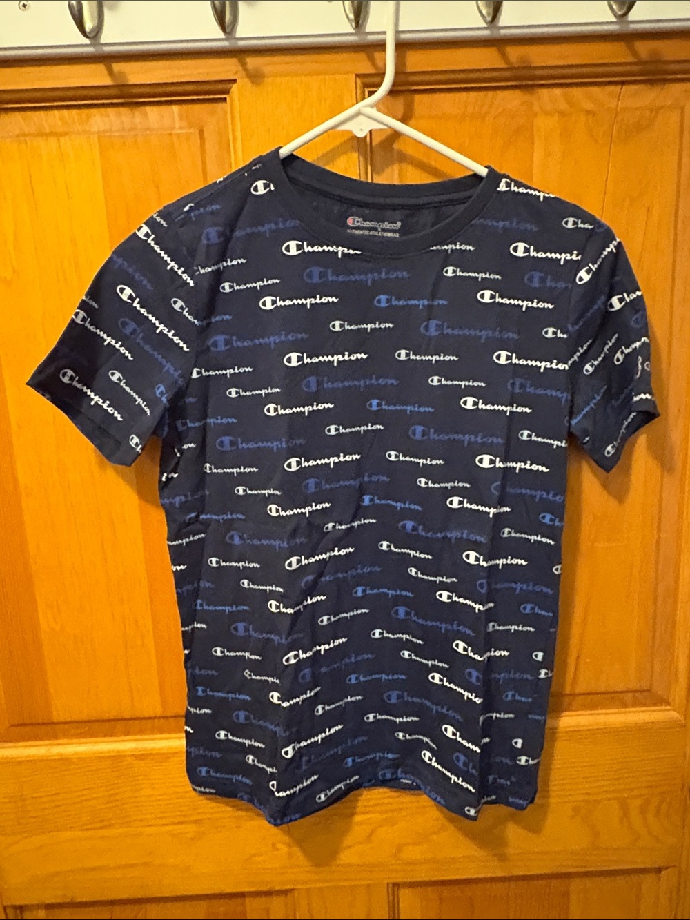 Champion Navy Short Sleeve Logo Print T-Shirt